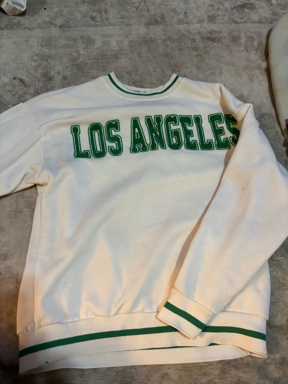 White & Green 'Los Angeles' Crewneck Sweatshirt
